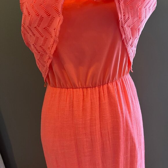 Trixxi Women's Coral/Orange Summer and/or Vacation Dress, Size Medium - Picture 4 of 11